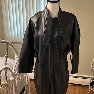 Eloquii Black Leather Jacket Dress for Women